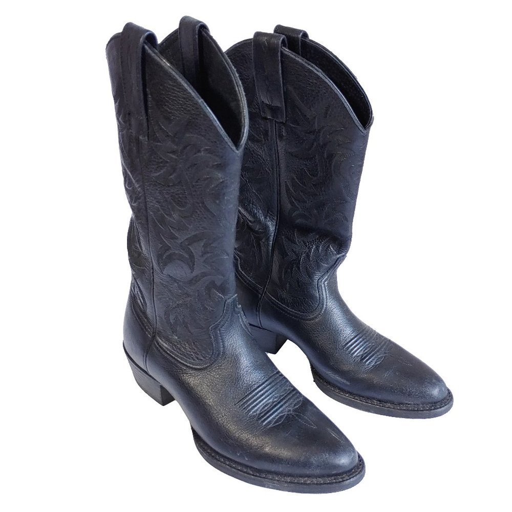Ariat Heritage R Toe Western Stitched Black Boot